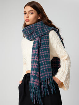 Cider - Check Pattern Tassel Scarf
