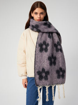 Cider - Floral Print Tassel Scarf