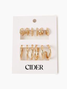 Cider - 6Pairs Geometric Hoop Earrings Set