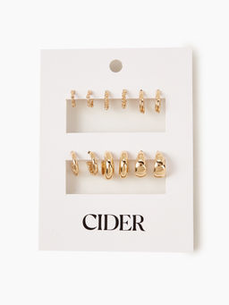 Cider - 6Pairs Geometric Hoop Earrings Set