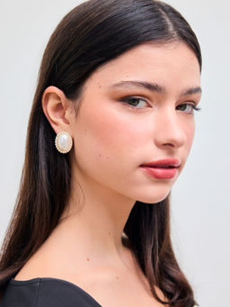 Cider - Faux Pearl Stud Earrings