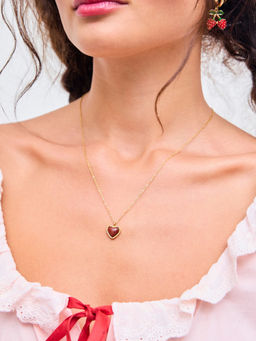 Cider - Red Heart Gemstone Pendant Necklace