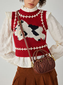Cider - Faux Leather Micro Hobo Crossbody Bag