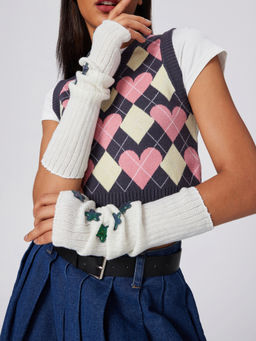 Cider - Star Decor Fingerless Warm Knitted Gloves