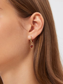 Cider - Heart Design Birth Month Hoop Earrings