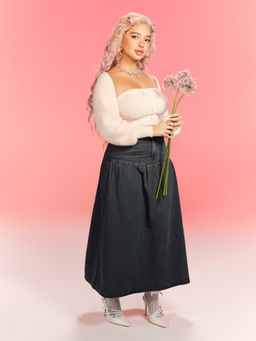 Cider - Knit Bowknot Tube Top With Crop Shrug