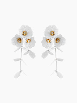 Cider - Petal Rhinestone Tassel Drop Earring