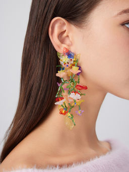 Cider - Multicolour Floral Beaded Drop Earrings
