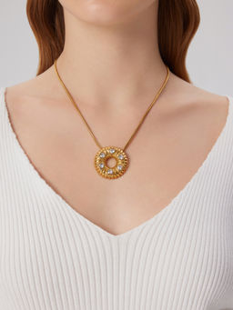 Cider - Heart Gemstone Doughnut Pendant Necklace