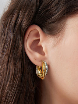 Cider - Twisted Two-Tone Hoop Earrings
