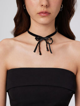 Cider - Beaded Bowknot Choker