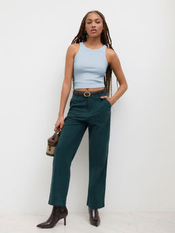 Cider - Cotton-Blend Round Neckline Solid Tank Top