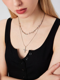 Cider - Rhinestone Star Layered Necklace