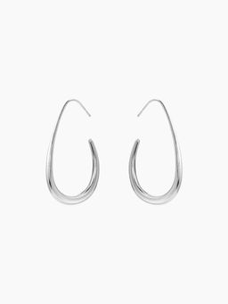 Cider - Slim Oval Design Hoop Earrings