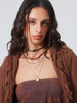 Cider - Coin & Star & Bead Layered Necklace