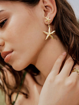 Cider - Double Starfish Drop Earrings