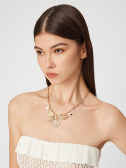 Cider - Sun & Moon & Eye Celestial Coin Necklace