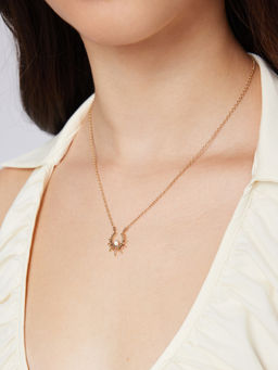 Cider - Sun & Rhinestone Decor Pendant Necklace
