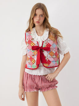 Cider - Reversible Cotton-Blend V-Neck Printed Vest