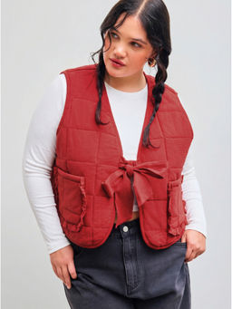 Cider - Reversible Cotton-Blend V-Neck Printed Vest Curve & Plus