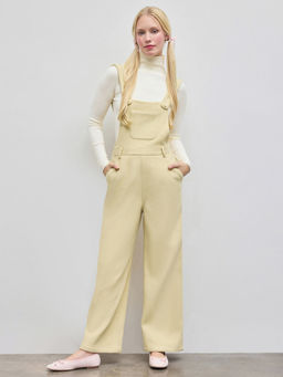 Cider - Wool-Look Pocket Backless Jumpsuit