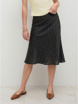 Cider - Satin High Rise Ruffle Midi Skirt