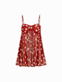 Cider - Chiffon Leopard Bowknot Oversized Mini Nightdress