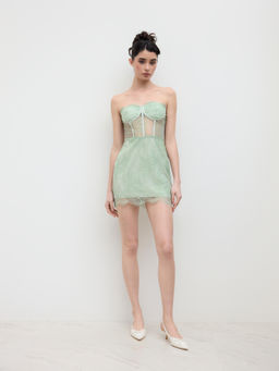 Cider - Lace Corset Bandeau Mini Dress
