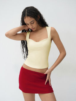 Cider - contour Double Layered Sweetheart Neckline Tank Top