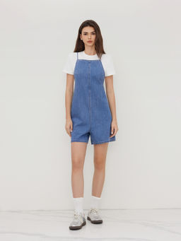 Cider - Denim Backless Cami Romper