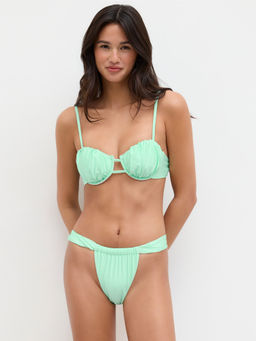 Cider - Square Neck Ruched Underwire Bikini Set