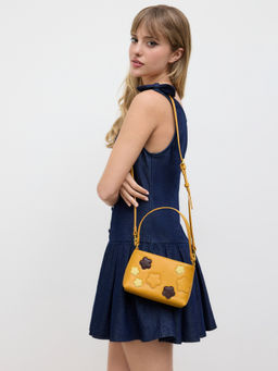 Cider - Flower Faux Leather Handbag & Crossbody Bag