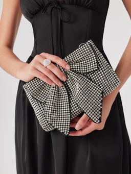 Cider - Rhinestone Bow Clutch Bag