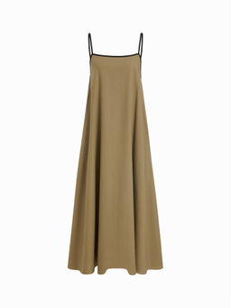 Cider - Linen-Blend Square Neck Knotted Beaded Cami Maxi Dress