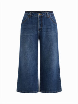 Cider - Denim Mid Rise Washed Straight Leg Jeans Curve & Plus