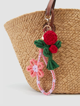 Cider - Double Floral Woven Bag Charm