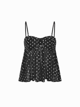 Cider - Square Neck Leopard Bowknot Cami Top
