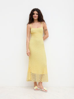 Cider - Lace Floral Mermaid Slip Maxi Dress