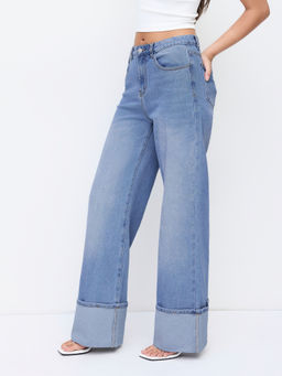 Cider - High-Rise Wide Leg with Foldover Cuff
