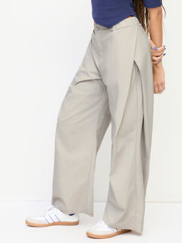 Cider - Cotton-Blend Low Rise Tie Side Barrel-Leg Trousers