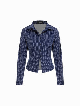 Cider - Cotton-Blend Collar Long Sleeve Shirt