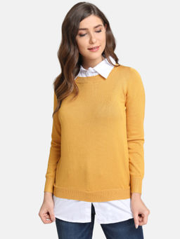 Kazo - Yellow Solid Sweater