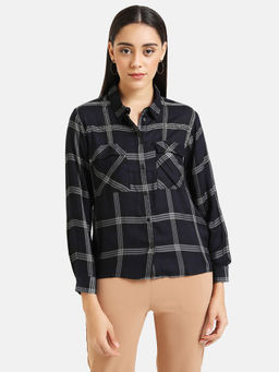Kazo - Black Embellished Check Shirt