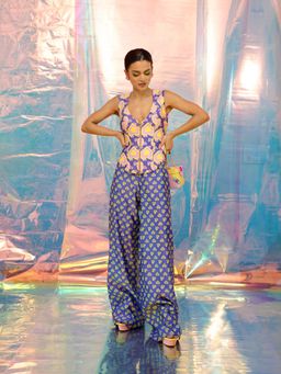 Papa Don't Preach by Shubhika - Blue Flared Pants In Pac Street Girl