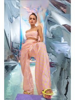 Papa Don't Preach by Shubhika - Pink Bralette with Flared Pant (Set of 2)