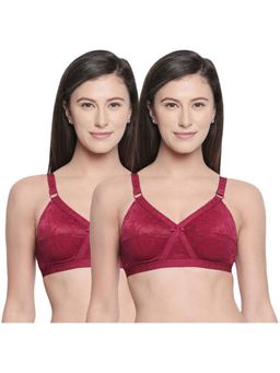 Bodycare - B, C & D Cup Perfect Coverage Bra-Pack Of 2 - Red