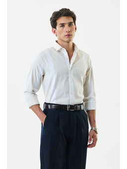 Snitch - Men Beige Checks Formal Shirt