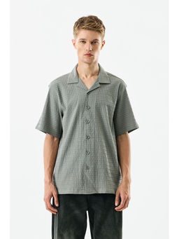 Snitch - Men Green Textured Casual Shirt