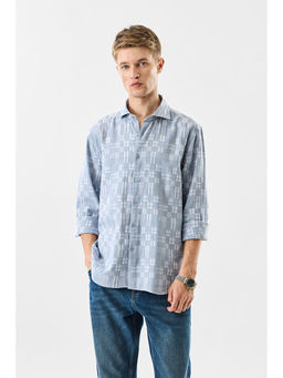 Snitch - Men Blue Printed Casual Shirt