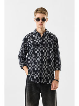 Snitch - Men Black Printed Casual Shirt